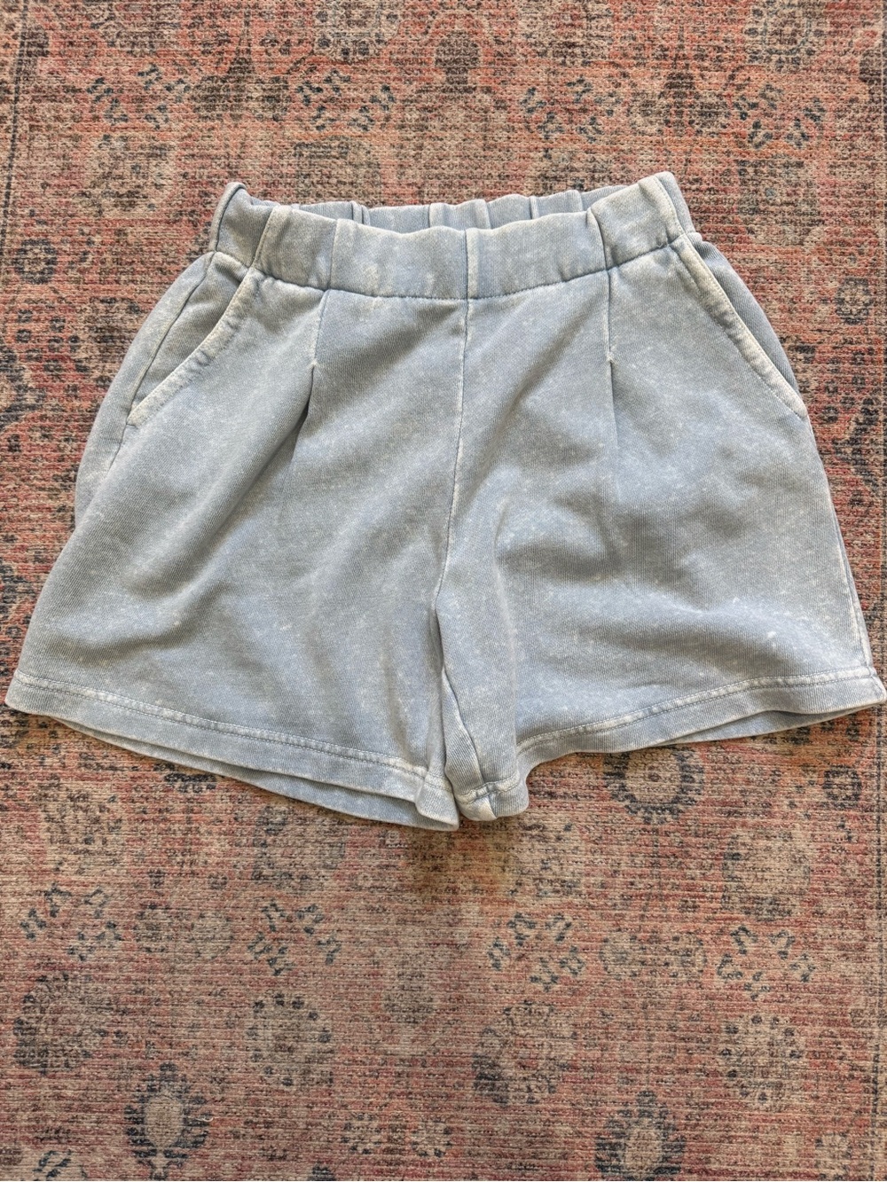 aerie lounge shorts light blue acid wash